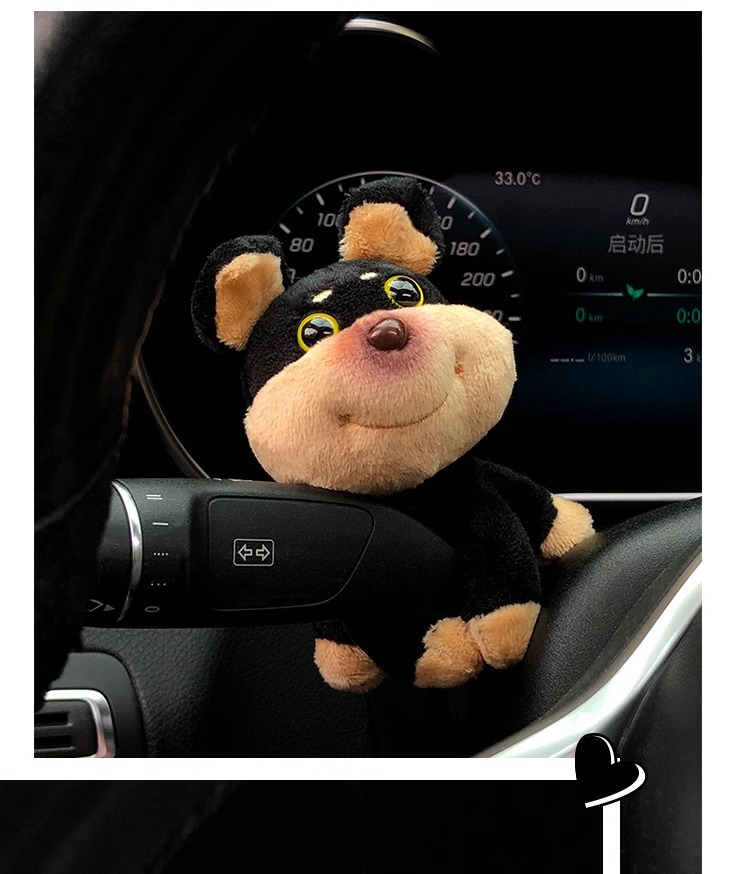 Cute Bee Dog Car Fender Decoration Car Doll Wiper Turn Signal Car Interior Accessories Ornaments for Women