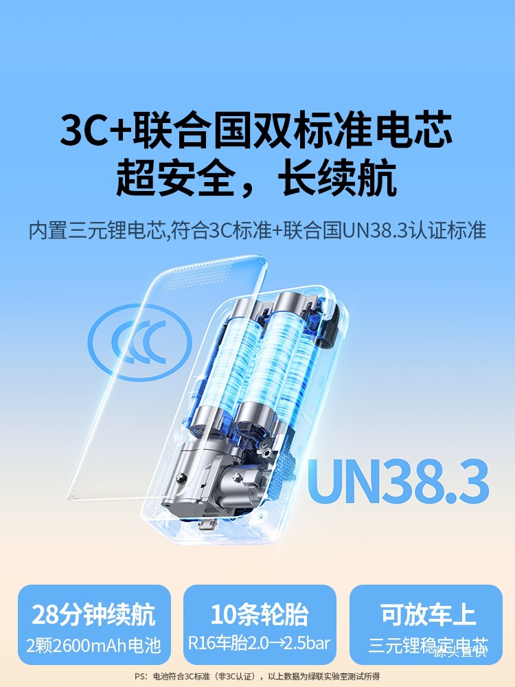 绿联车载充气泵电动打气筒打气泵汽车用轮胎压公路车自行车充铁名