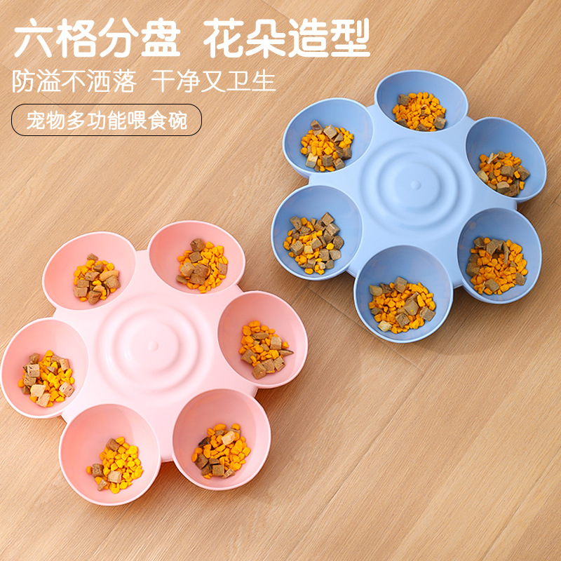 Nuevo en stock al por mayor pipetao forma de flor multifuncional tazón de alimentación para mascotas multi-mascota comestible tazón de comida para mascotas tazón