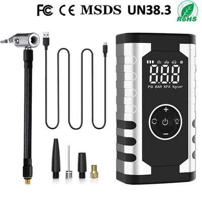 Car jump starter, air pump, emergency power supply, and portable tire inflator – a multi-functional device for powerful battery starting (Hava nasosu) - wireless-air-pump-silver
