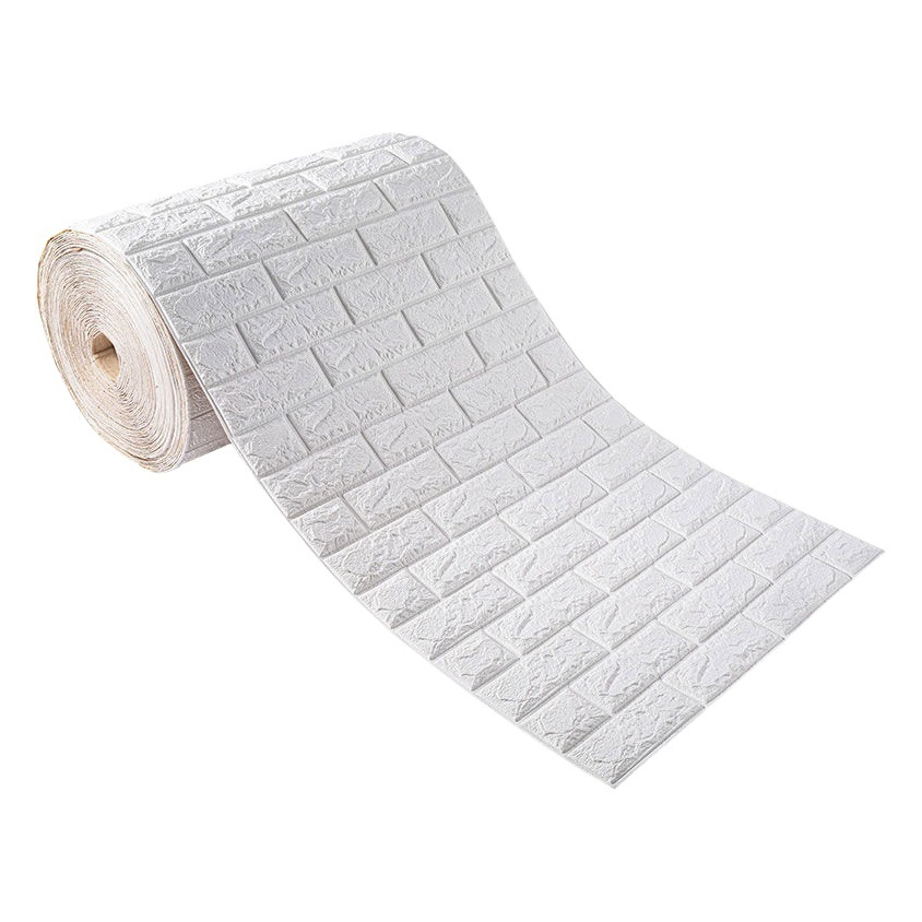 Rollo completo de papel tapiz autoadhesivo para apartamentos de alquiler, pegatinas impermeables de paquete suave anticolisión para dormitorio estéreo 3D para decoración de sala de estar