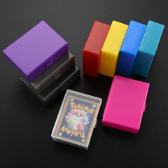 PP カラー半透明ポケモンカード収納ボックスわずかに透明なビジュアルフリップダストボックスデスクトップカードコレクションボックス