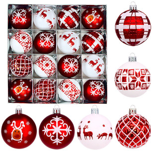 Cross-Border New Colorful Electroplated Christmas Decorations 6Cm/16Pcs Christmas Tree Pendants Plastic Christmas Ball Set