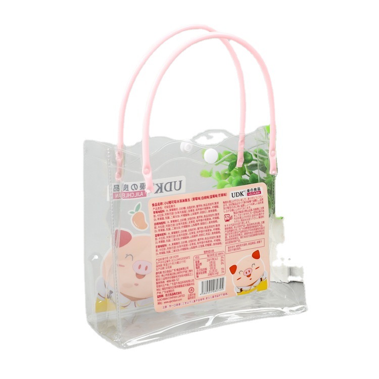 Milk fruit jelly bag, beverage gift advertising bag transparent plastic handbag color print logo 5