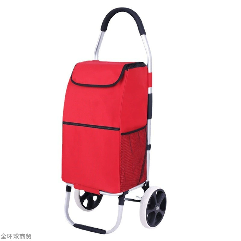 Lightweight foldable shopping trolley with wheels for carrying upstairs, handy for errands, groceries, or deliveries