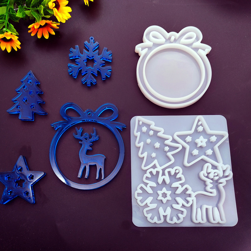 楚韓クリスマス装飾ペンダント石膏金型diy蝶結び雪花ヘラジカ家クリスマスツリーペンダント金型|undefined