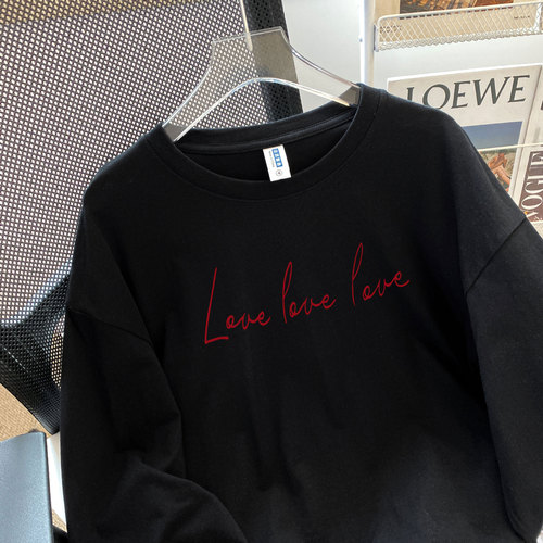 Minimalist niche unique American summer new pure cotton crew neck t-shirt loose versatile personal half-sleeve top Instagram trendy