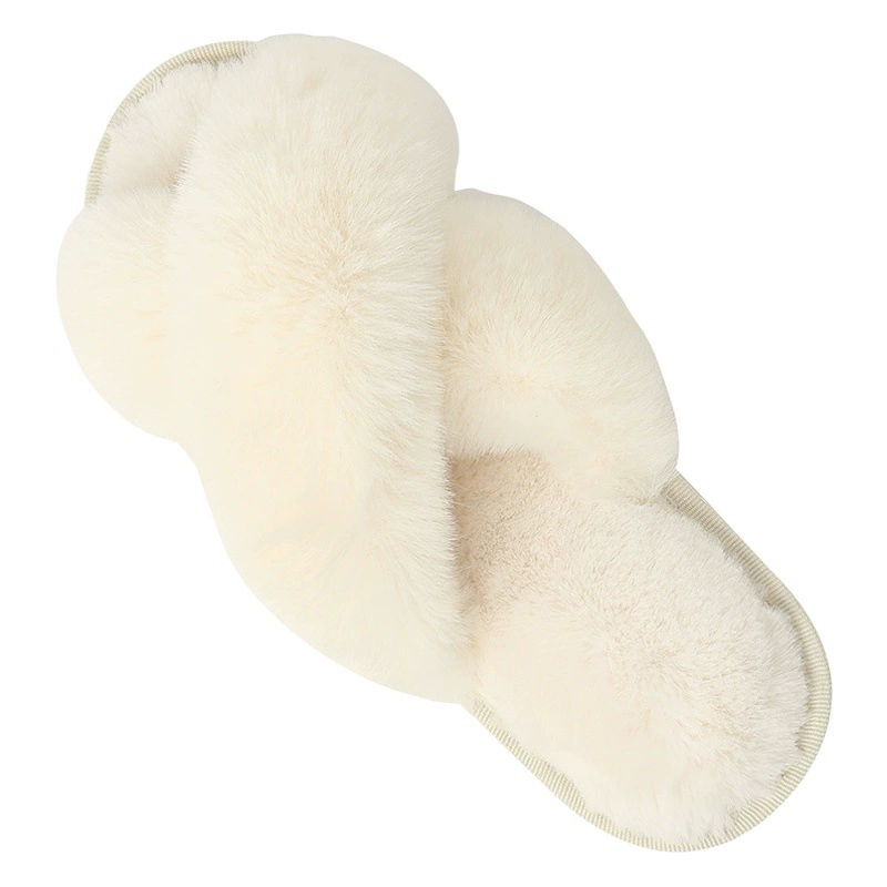 Трансграничные тапочки Amazon, зимние плюшевые перекрестные ремни, хлопковые домашние теплые тапочки Мао, женские с высокой и низкой большой кроличьей шерстью