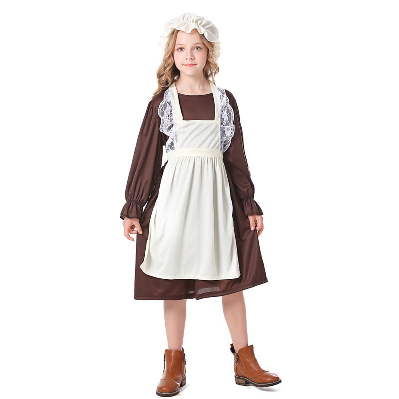 Medieval Civilian Costume Children's European Colonial Poor Playing Costume cosplay Granny Performance Costume Medieval Civilian Costume Children's European Colonial Poor Playing Costume cosplay Granny Performance Costume