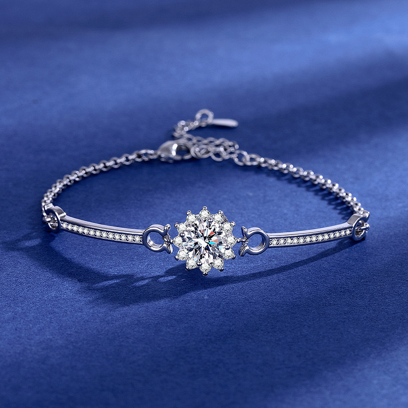 Pulsera de flor de sol de 2 quilates