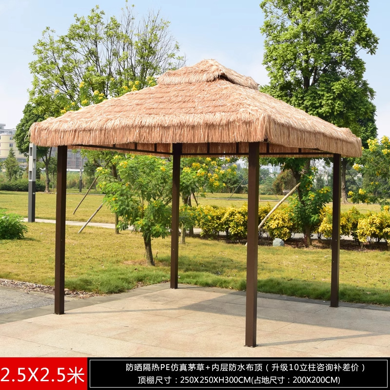 Pabellón al aire libre, techo galvanizado, pabellón de cuatro pilares, patio, jardín, techo, toldo de ocio, gran dosel de lluvia