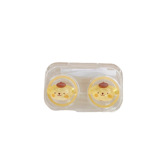 Color Contact Lens Case Korean Style Transparent Puppy Cute Cartoon Fine Flash Three-dimensional Decorative Contact Lens Companion Box