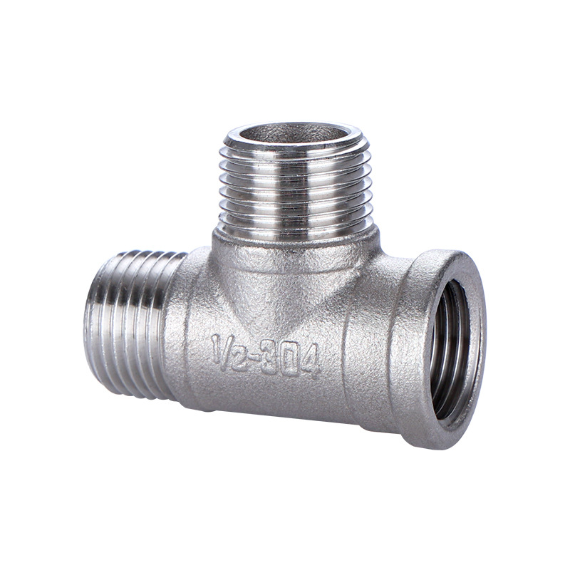 4 puntos 304 acero inoxidable engrosado tee conexión interna y externa cable directo tubo de codo antiguo accesorios de tubería de agua calentador de agua de gas