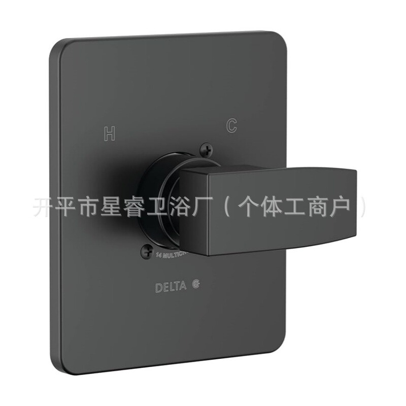 Delta Matte Black T14067-Bl Shower Valve Trim Cover 13/14Series