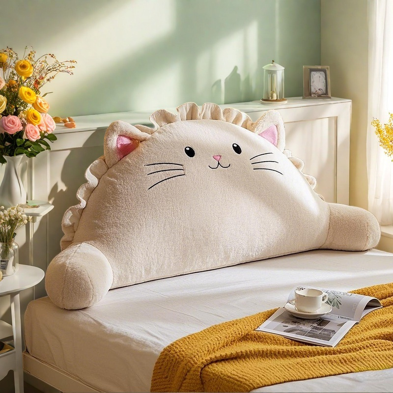 Children's Bedside Cushion Soft Bag Large Back Pillow Bedroom Princess Style Bed Anti-Collision Neck Protector Waist Pillow Cushion Cute