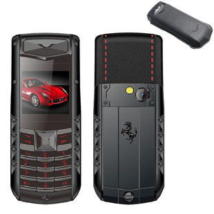 Cross-border high-end luxury business metal Vito straight plate keys for the elderly personality function small mobile phone leather case