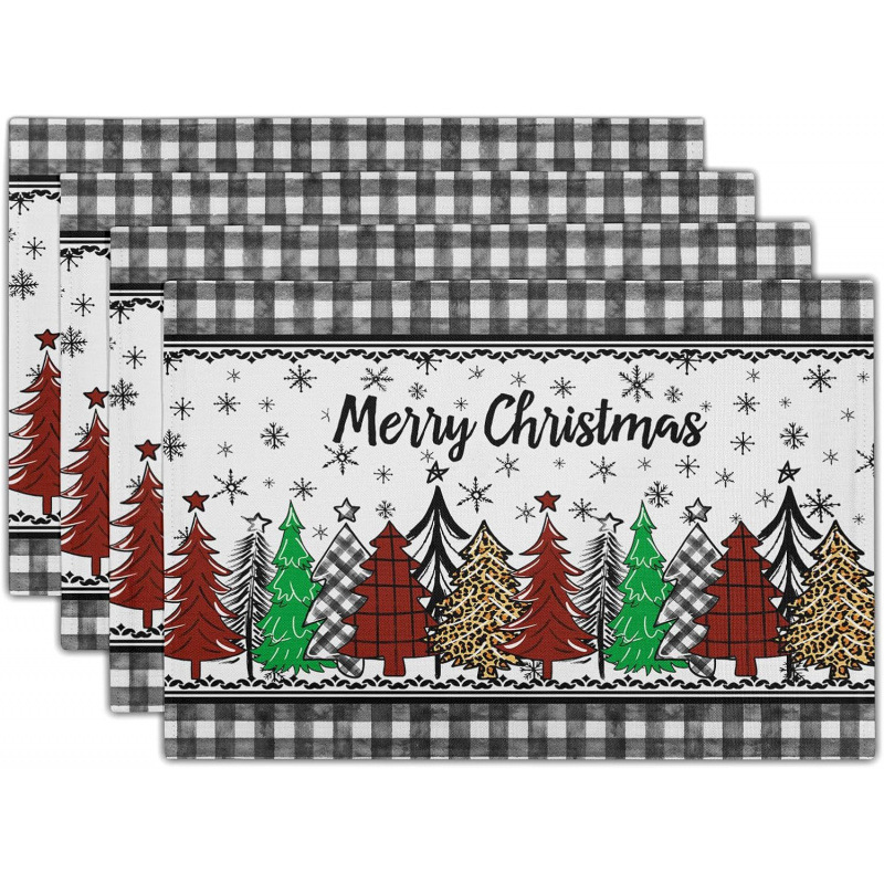 Amazonの新しいクリスマスリネンスクエアプレースマット、お祭りの雰囲気、パーティーレイアウト、テーブルクロス、美化コーヒーテーブルテーブルマット|undefined