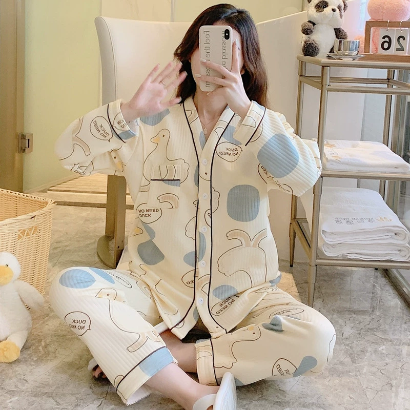 Воздушный хлопок cu осень-зима послеродовые пижамы для беременных Зима Послеродовой костюм для кормления грудью утолщение в ноябре