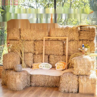 Haystack Dry Straw Farmhouse Straw Round Square Haystack Wedding Photography Outdoor Paradise Decoration Props