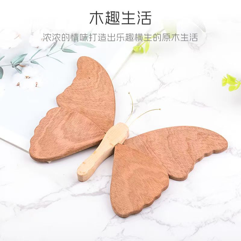 Wooden Butterfly Wall Stickers Wall Decoration Simple Living Room Entrance Wall Log Retro Stereo Hanging Decoration Handmade Scandinavian