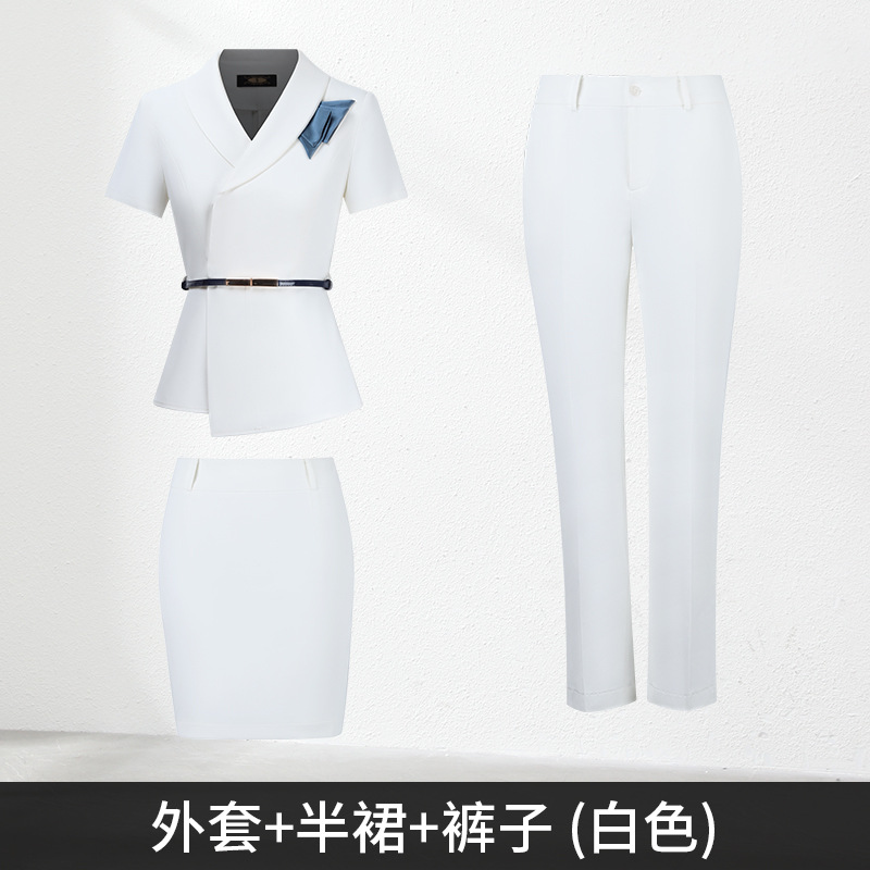 White suit, skirt, trousers