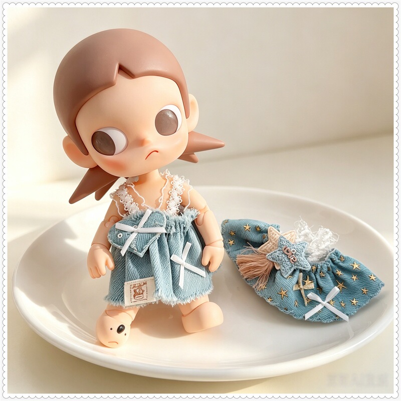 10cm Doll Clothes Zsiga Denim Suspender Skirt Kitty Doll Clothes Set 1/6 Bjd Doll Clothes Wholesale 10cm Doll Clothes Zsiga Denim Suspender Skirt Kitty Doll Clothes Set 1/6 Bjd Doll Clothes Wholesale