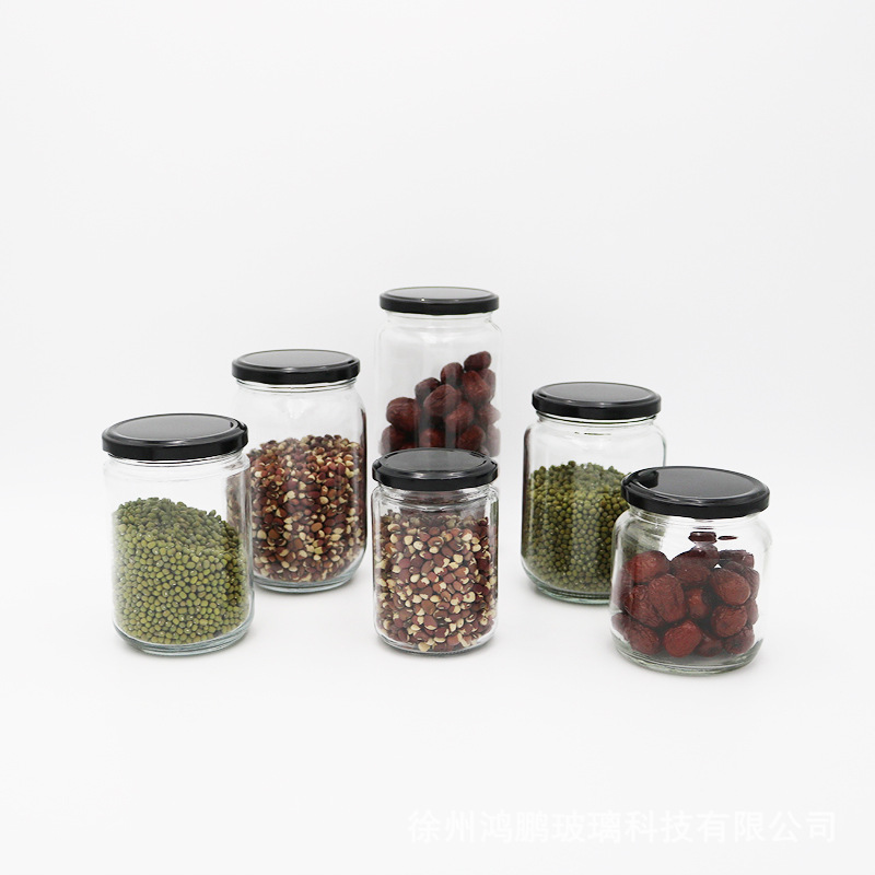 厂家现货批发195ml240ml350ml玻璃罐头瓶酱菜蜂蜜瓶膏滋辣椒酱瓶