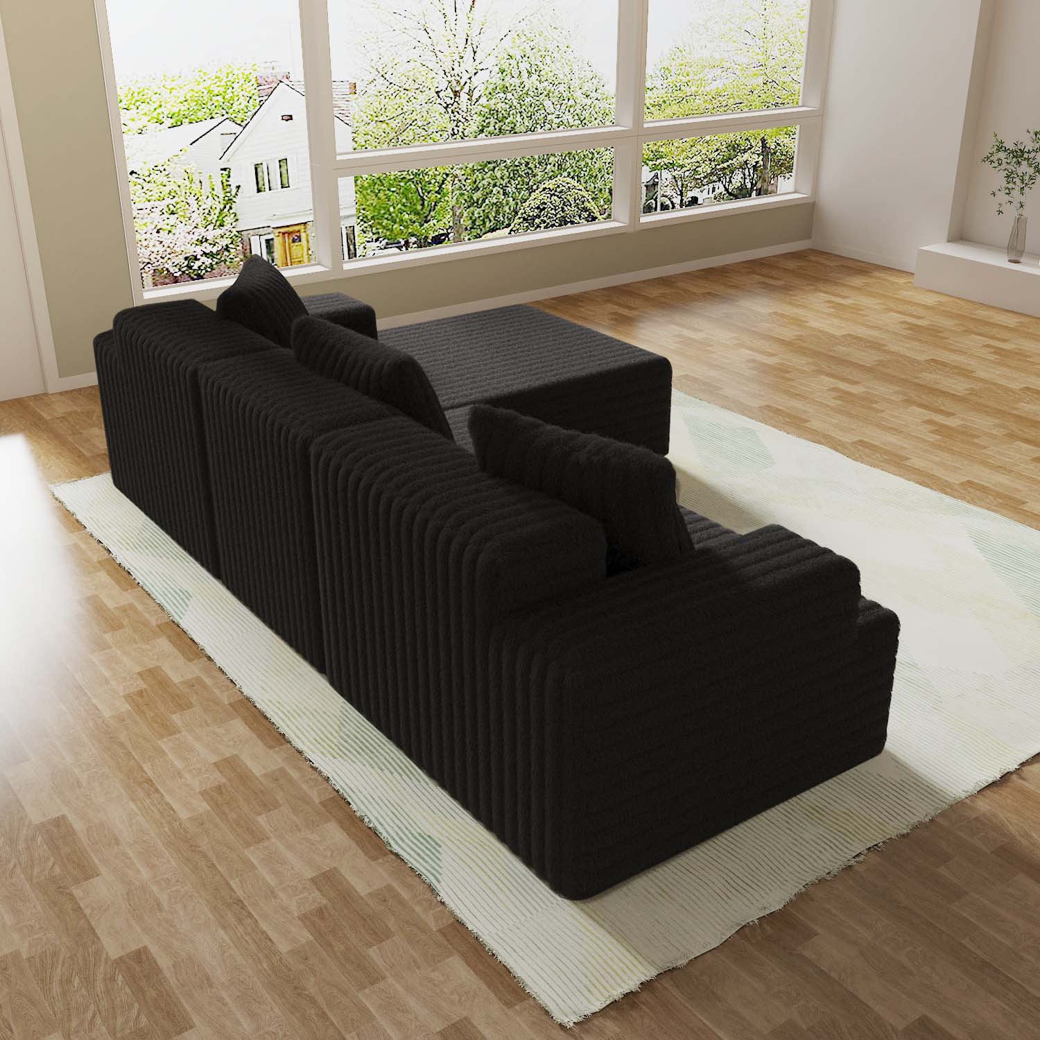 Amazon sofá cama multifuncional doble embalaje de compresión reducido esponja paquete de rollo L-compuesto libre venta caliente
