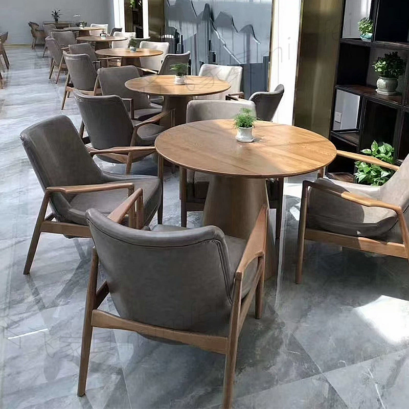 Кофейный диван Чайный столик Комбинация Книжный магазин Зона обслуживания досуг из цельного дерева стулья скандинавский отель