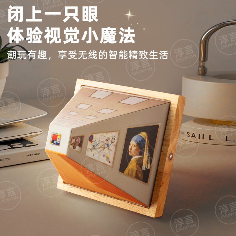 淳言3d裸の目の視覚の小さい夜の明かりの客間の家庭用の軽い豪華な木の穴を開けないで壁の明かりのベッドの頭の上で雰囲気の明かりを並べます。|undefined