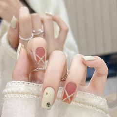 純欲甜美奶油珍珠可拆卸穿戴甲芭蕾甲成品美甲貼片指甲貼片甲片