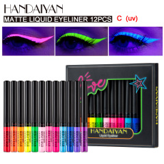 Cross-border handaiyan 12-color quick-drying, long-lasting, non-smudge-resistant fluorescent matte color eyeliner set