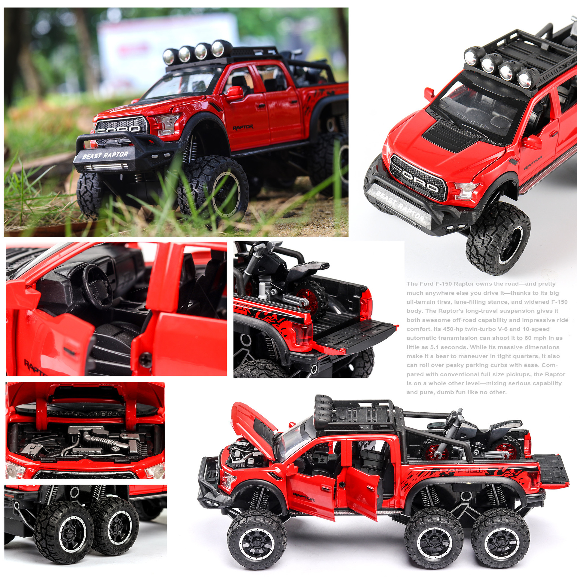 1 (箱入り) 車のシミュレーション1:24猛鳥f 150オフロード合金子供のおもちゃの車の型の置物の速売通