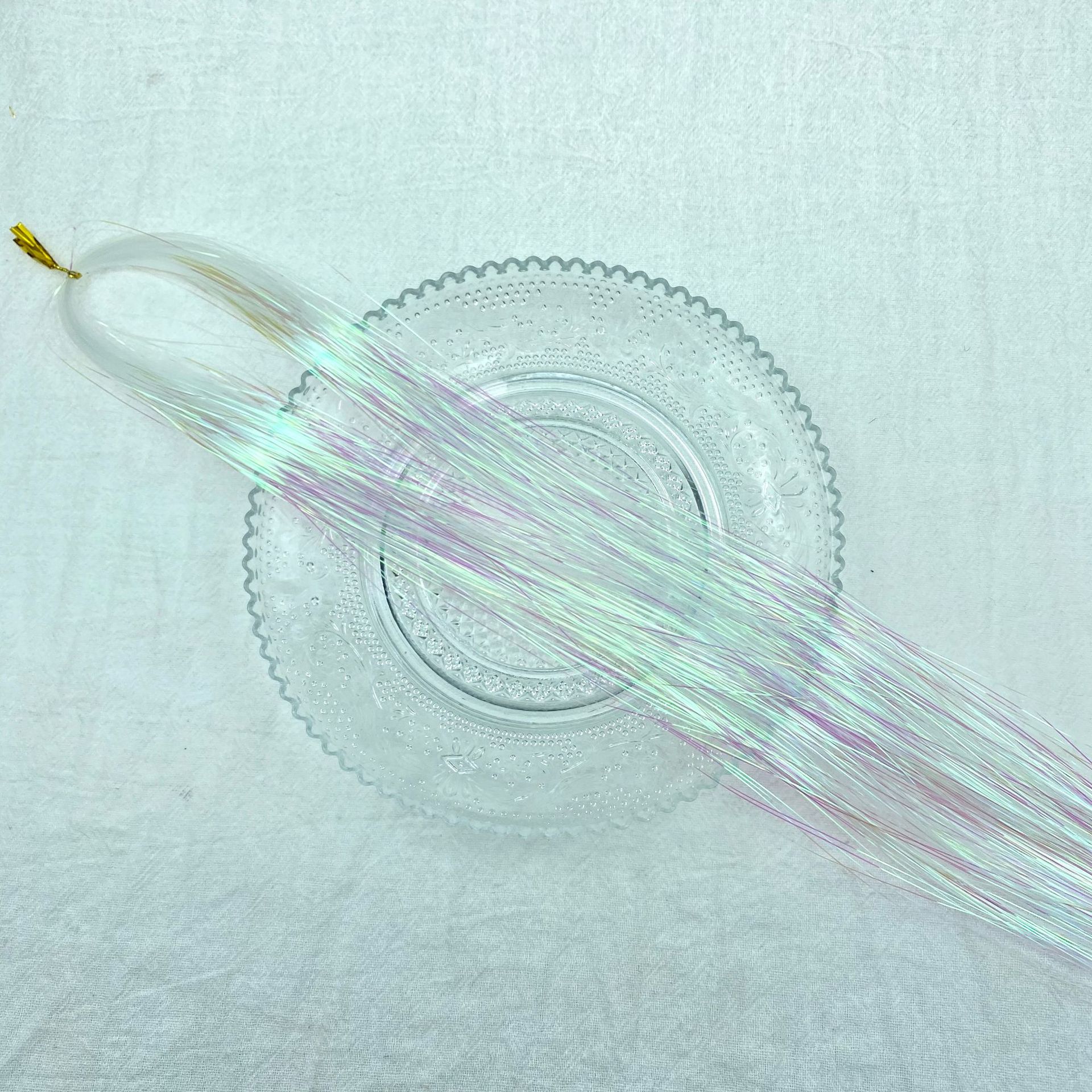 Extensiones transfronterizas de cabello tinselhair láser PET oro cabello conjunto de cabello de cebolla brillante peluca colorido fantasía