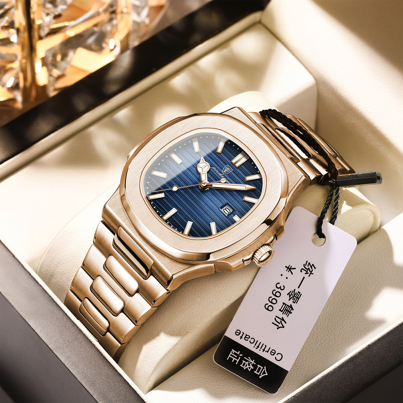 Swiss Brand Waterproof Men's Watch, Fashionable Luxury Quartz Watch, Live Streaming, One-Piece Dropshipping, Decorative Luminous Calendar