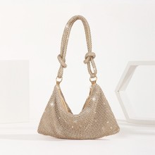 【大量现货】跨境爆款镶钻晚宴包纯手工宴会晚装包潮闪打结水钻包