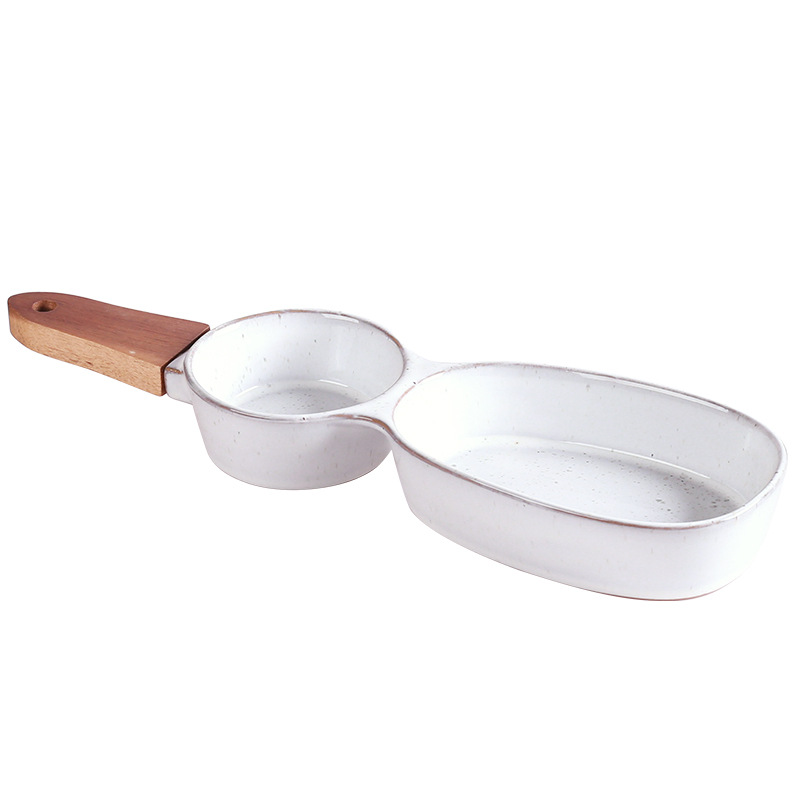 Plato de frutas secas de cerámica creativa europea, plato de bocadillos retro de alto valor de madera, plato de bocadillos de nueces mayorista image 6