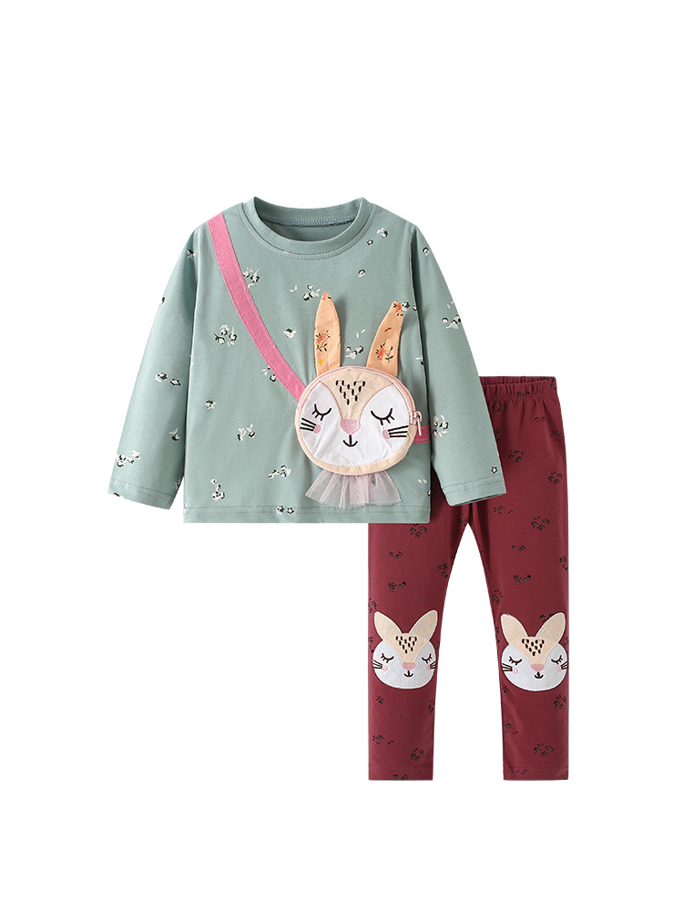 Malwee traje para niñas otoño e invierno nuevo estilo europeo y americano niños pequeños y medianos estilo occidental niña cuello redondo manga larga traje de dos piezas para niños