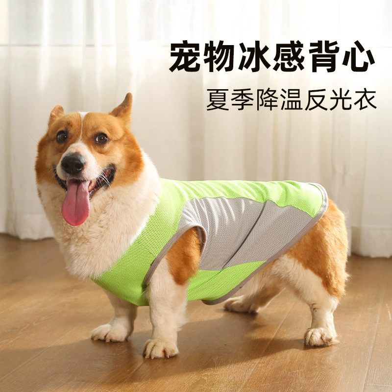 Трансграничный ледяной жилет для домашних животных Собака Холодный жилет Летняя крутая одежда для домашних животных Большая сетка для собак Светоотражающая одежда