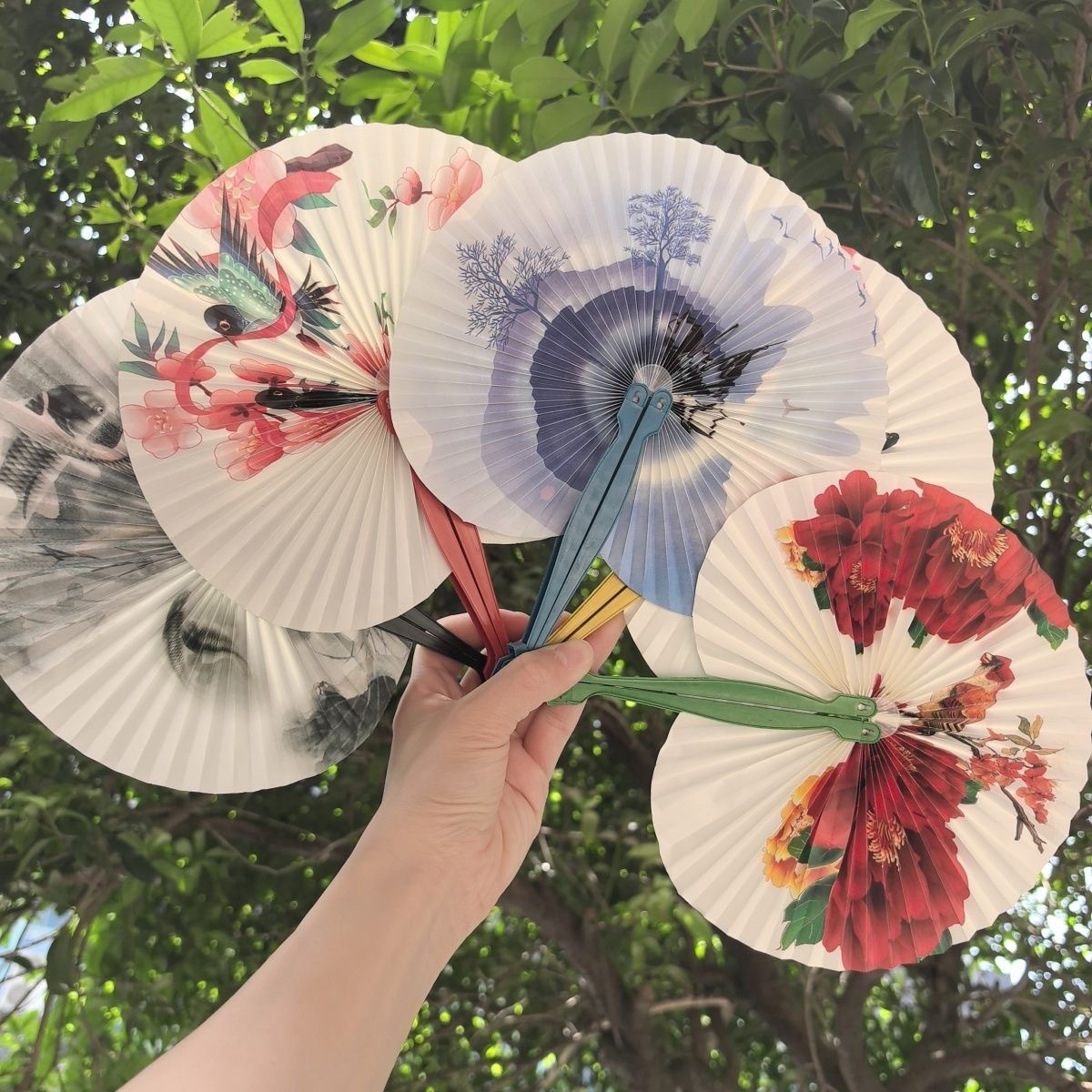 Chinese-Style Folding Fan, Traditional Fan for Children, Travel-Friendly, Cartoon Design, Easy to Carry, Portable, Trendy Fan