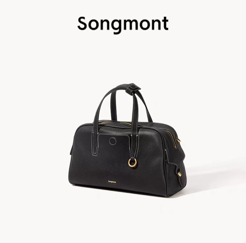 Songmont山下有松循迹系列保龄球包复古肖小众大容量波士顿手提包|undefined