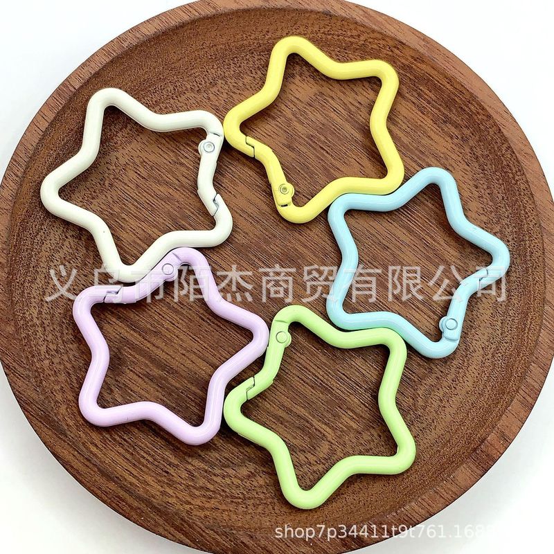 彩色五角星弹簧扣饰品diy钥匙扣配件简约百搭挂件开口环配饰批发|undefined