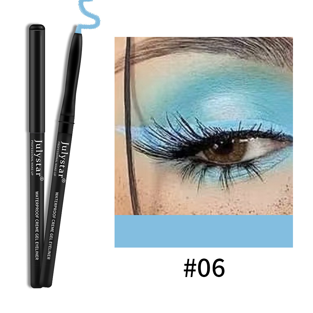 Julystar durable color gel waterproof and not easy to smudge white eyeliner pen_voghion.com