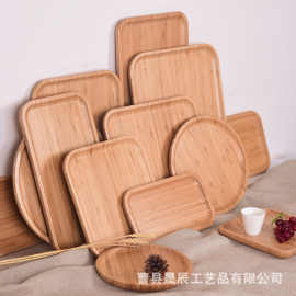 竹制茶盘方形圆形牛奶面包早餐盘多规格酒店民宿服务上菜盘餐具