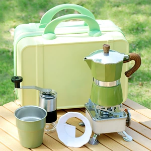 (Оптовые продажи), дорожное кофейное снаряжение для кемпинга, чемодан, сумка, упаковка, кофейник, комплект