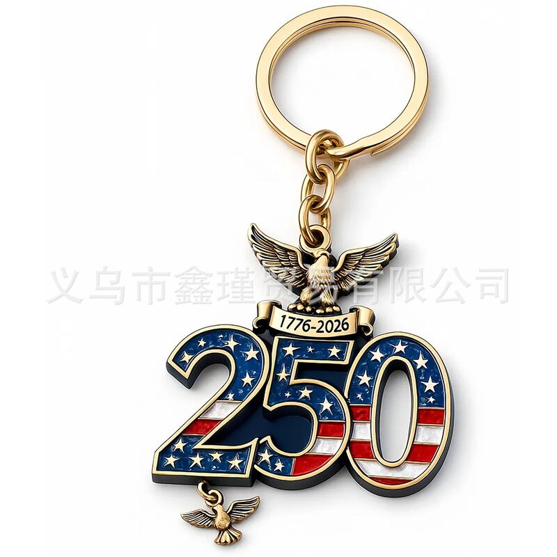 Cross-Border New American 250Th Anniversary Medal 2D Acrylic Keychain Pendant