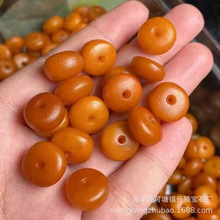 回流老蜡扣子小配饰 琥珀蜜蜡饼子DIY手作挂件饰品 蜡质细腻 批发