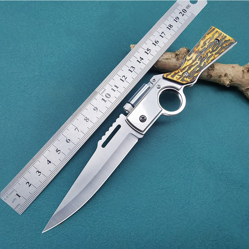 户外求生应急折叠小刀创意折刀LED灯光钓鱼刀具精美削皮水果小刀