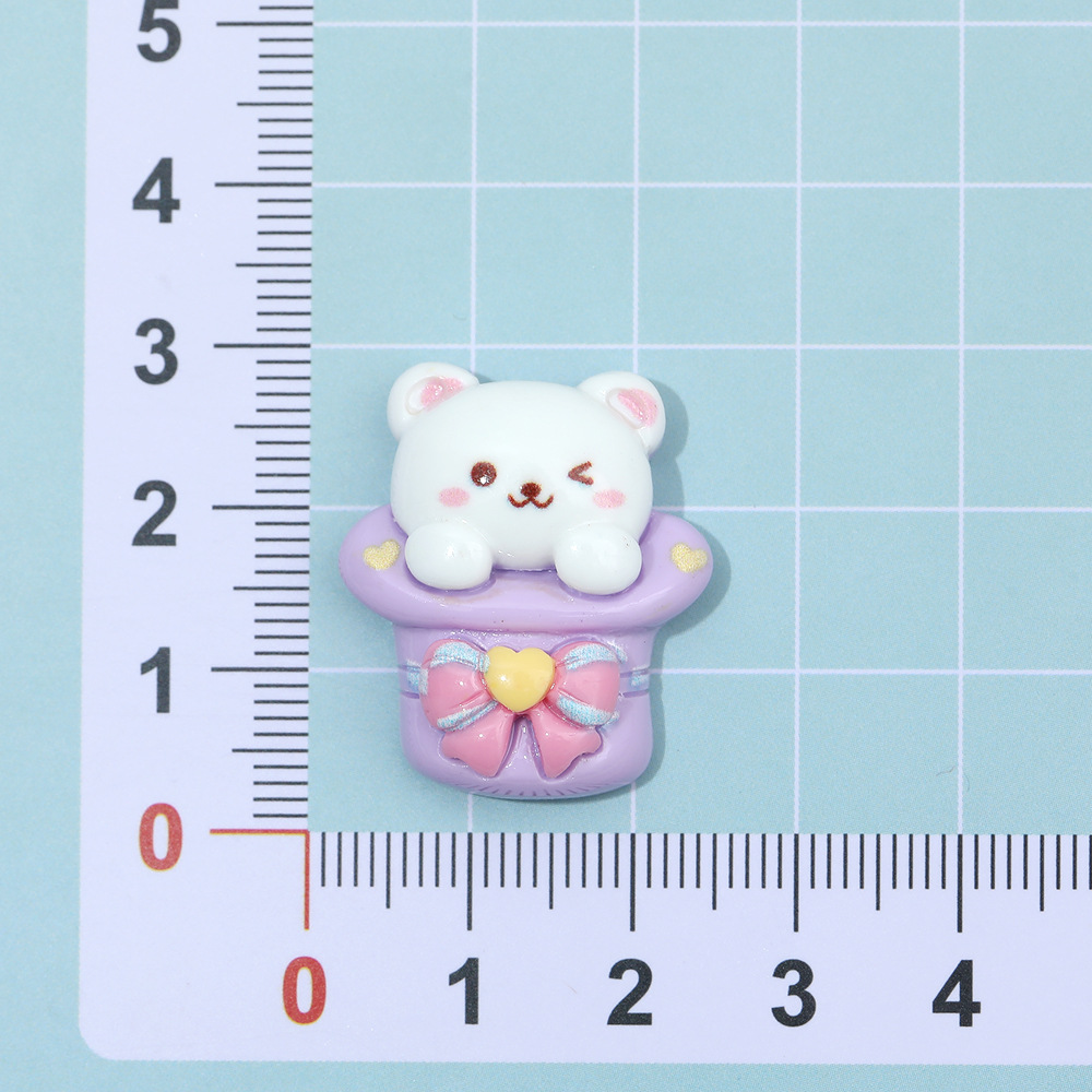 Guitarra de dibujos animados Pequeño Oso Blanco DIY accesorios de resina crema pegamento horquilla accesorios para el cabello teléfono móvil Shell taza pegatinas materiales hechos a mano, etc.