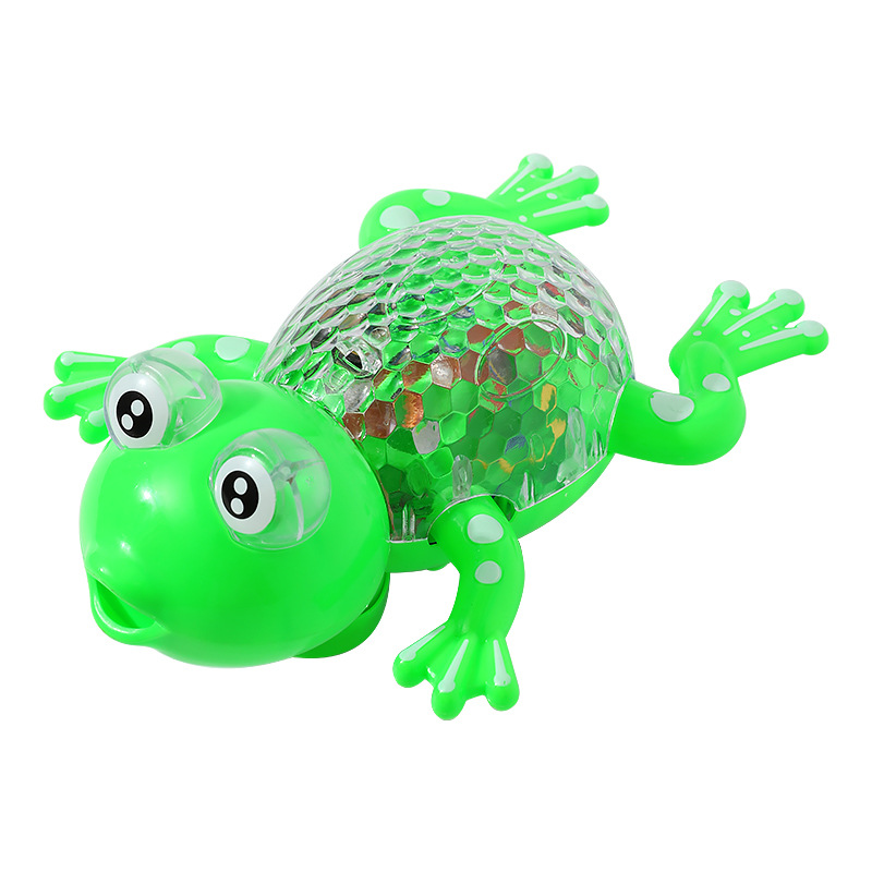 Rana electrónica con cuerda y luz, juguete de puestos para niños